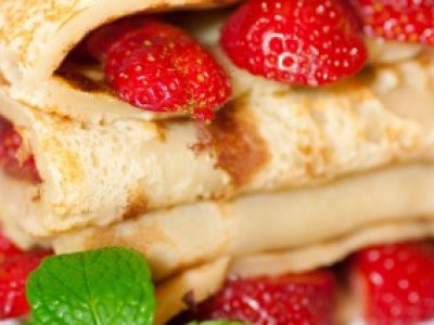 Crepas Light con Fresas y Queso